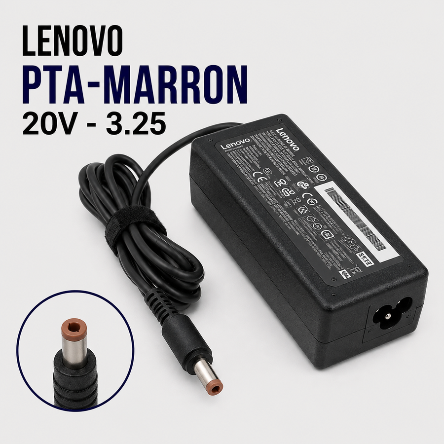Cargador para Laptop Lenovo 20V 3.25A – Punta Marrón