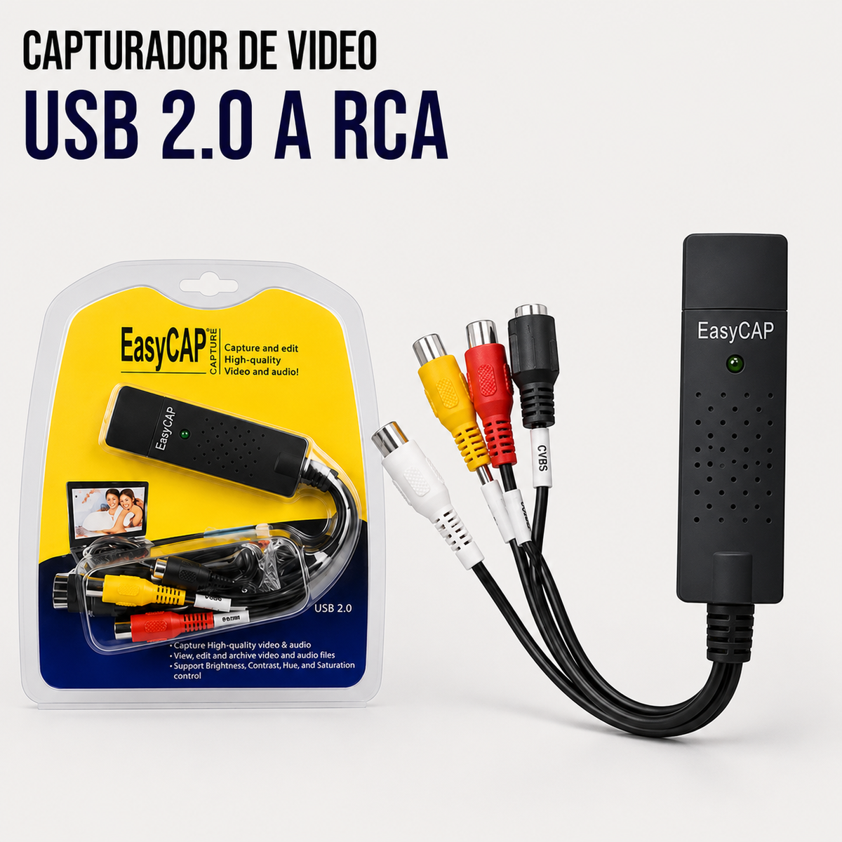 Capturadora de Video USB 2.0 a RCA KNT-1068 (EasyCAP)