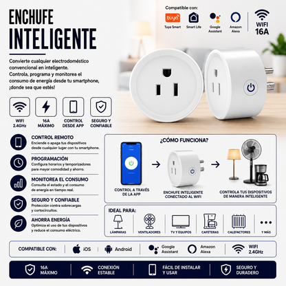 Enchufe Inteligente WiFi 16A