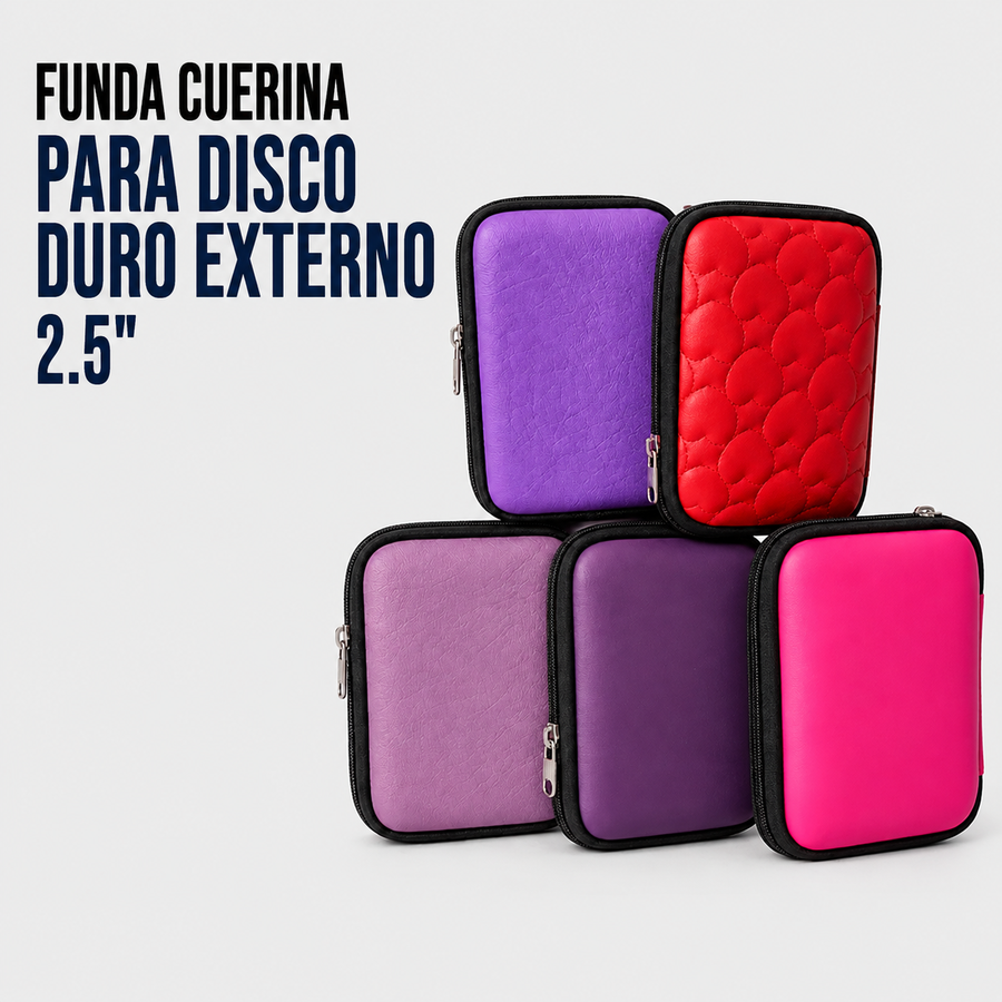 FUNDA CUERINA PARA DISCO DURO EXTERNO 2.5"