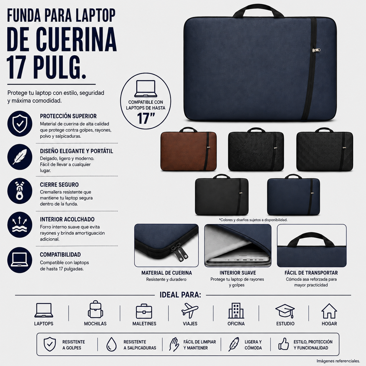 FUNDA P/LAPTOP 17PLG. CUERINA