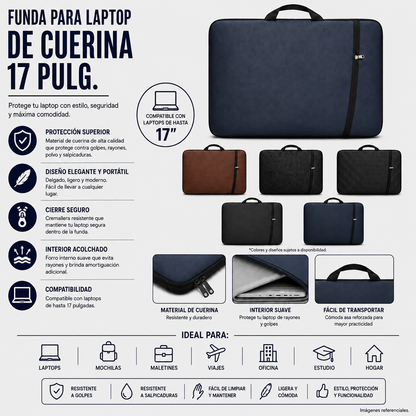 FUNDA P/LAPTOP 17PLG. CUERINA