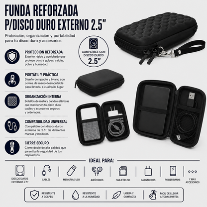 FUNDA REFORZADA P/DISCO DURO EXTERNO 2.5