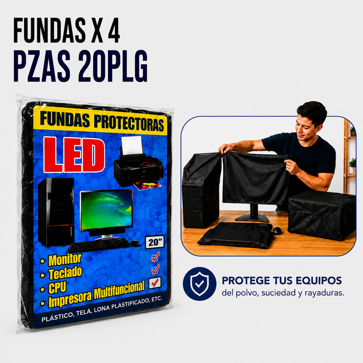 Fundas Protectoras para PC 4 Piezas – 20 Pulgadas