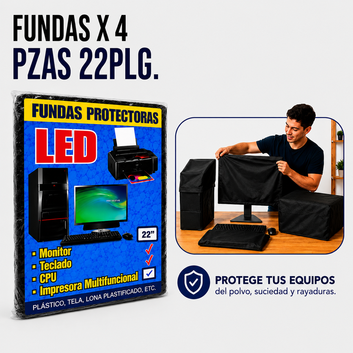 Fundas Protectoras para PC 4 Piezas – 22 Pulgadas