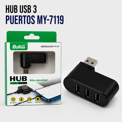Hub USB de 3 Puertos MY-7119