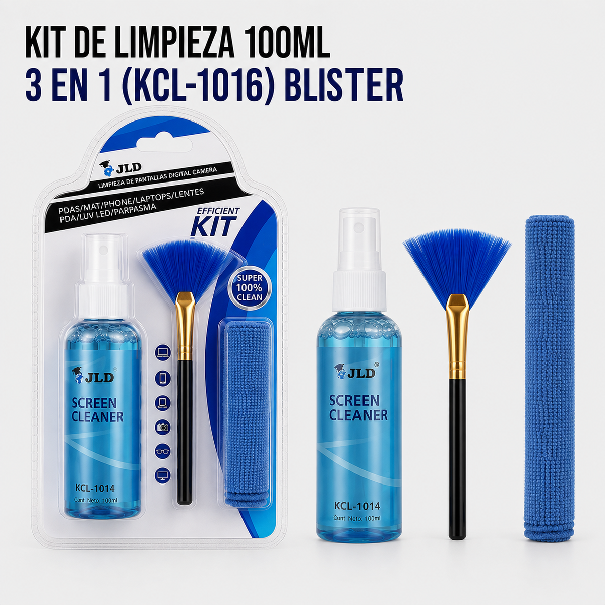 KIT DE LIMPIEZA 100ML 3 EN 1 (KCL-1016) BLISTER