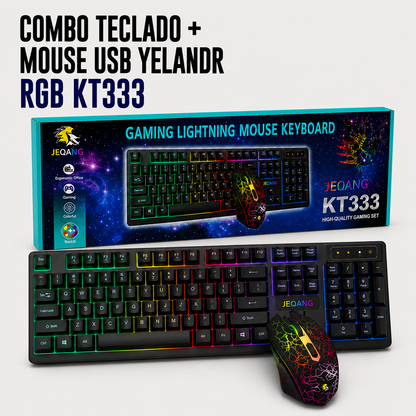 Combo Teclado + Mouse USB Gamer RGB KT333
