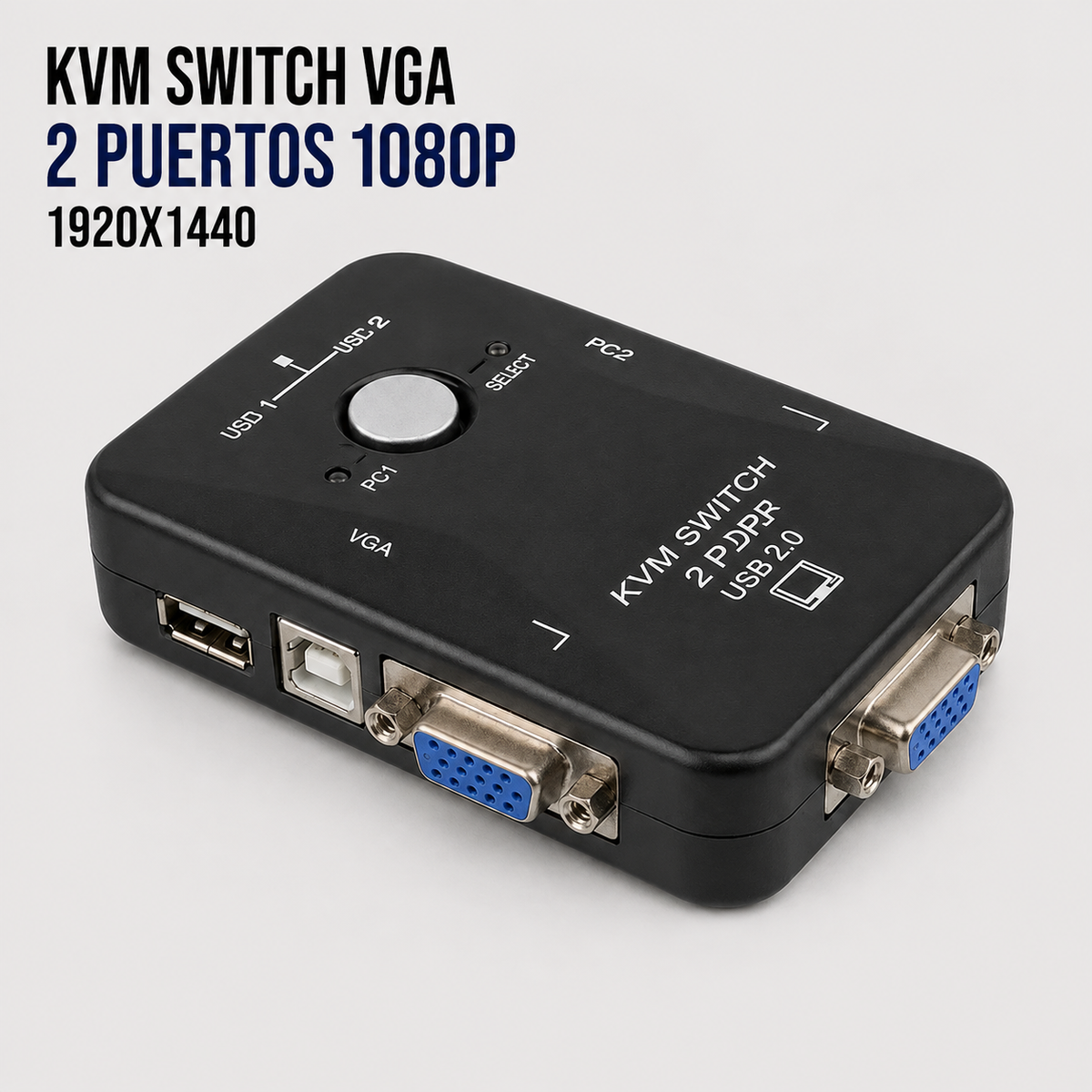 KVM Switch VGA 2 Puertos USB – Full HD 1080P