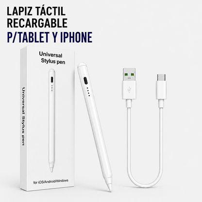 Lápiz Táctil Recargable Universal para Tablet, iPad y Smartphone