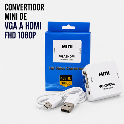 Convertidor Mini VGA a HDMI Full HD 1080P