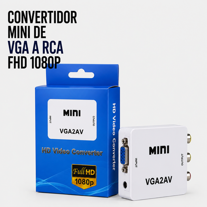 Convertidor Mini VGA a RCA Full HD 1080P