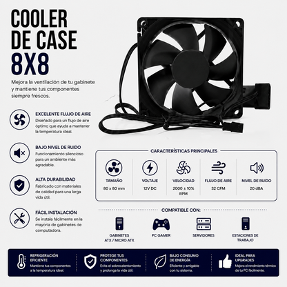 Cooler para Case 8x8 cm