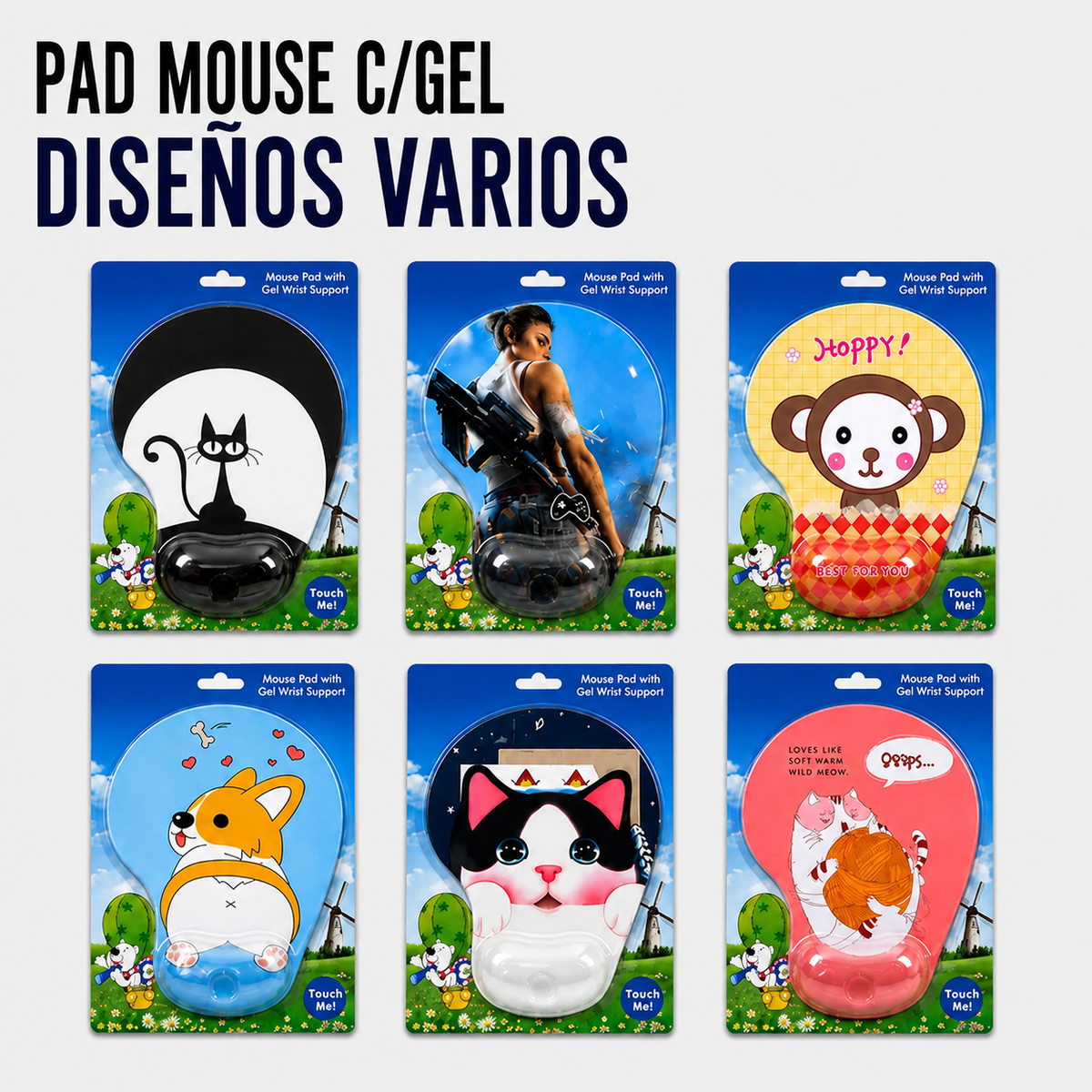 Pad Mouse con Gel Ergonómico – Diseños Variados