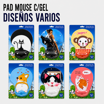 Pad Mouse con Gel Ergonómico – Diseños Variados