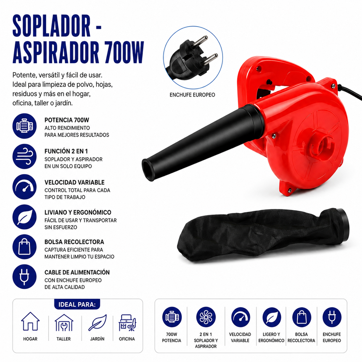 SOPLADOR - ASPIRADOR 700W