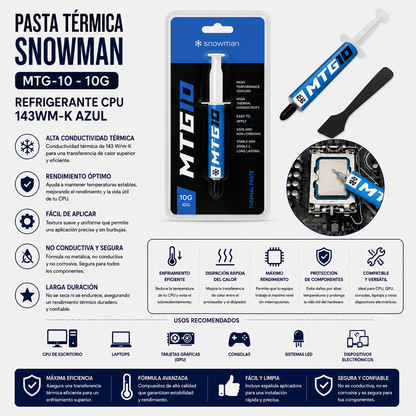 Pasta Térmica Snowman MTG-10 – 10 g para CPU y GPU