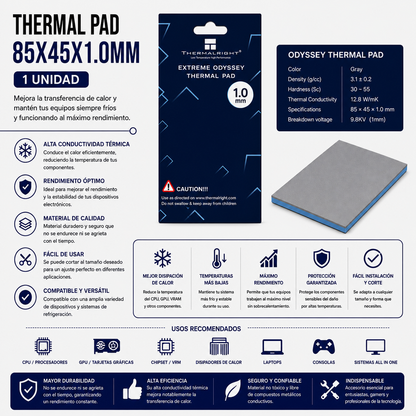 Thermal Pad 85 × 45 × 1.0 mm – Alta Conductividad Térmica