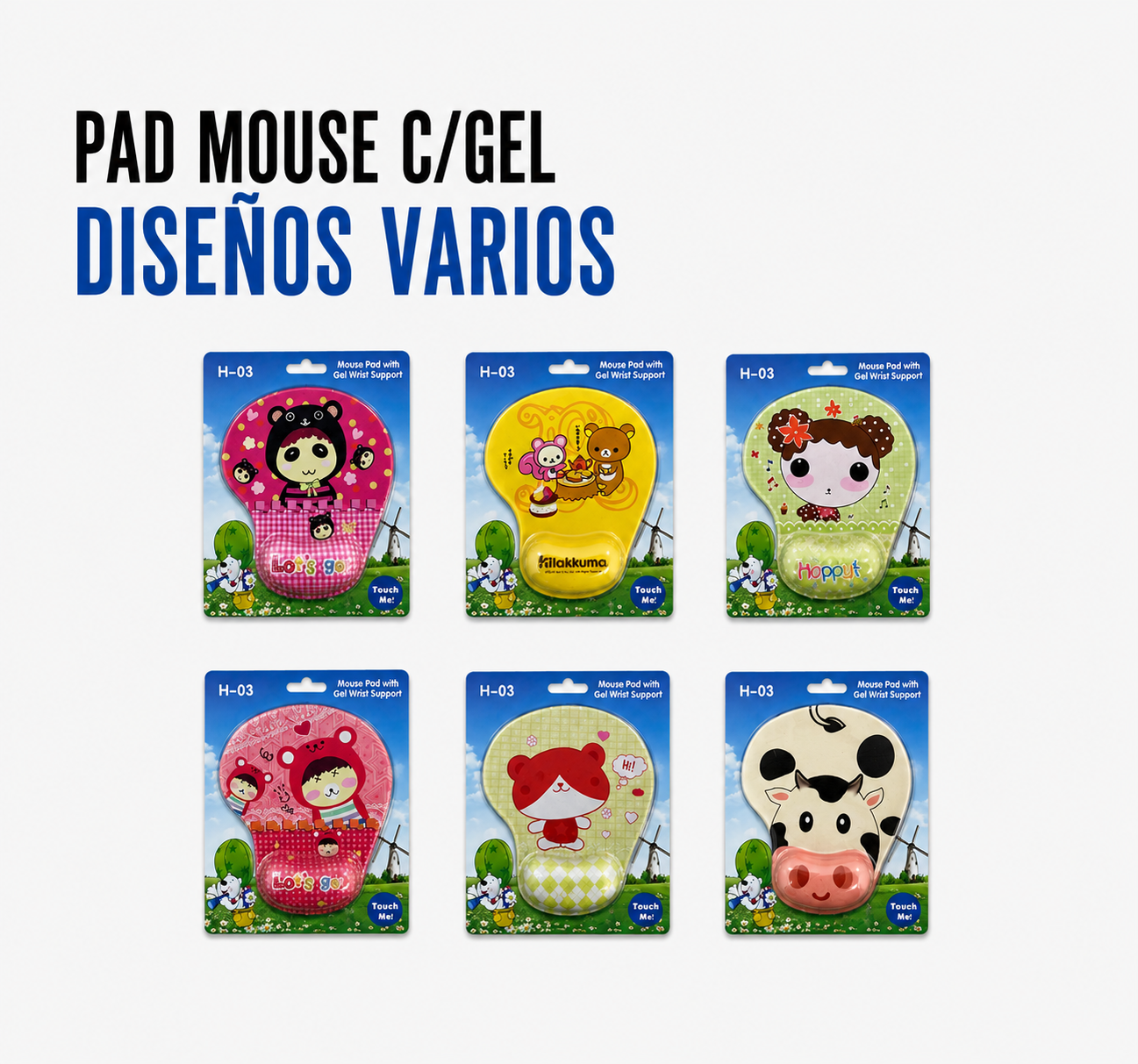 Pad Mouse con Gel Ergonómico – Diseños Variados