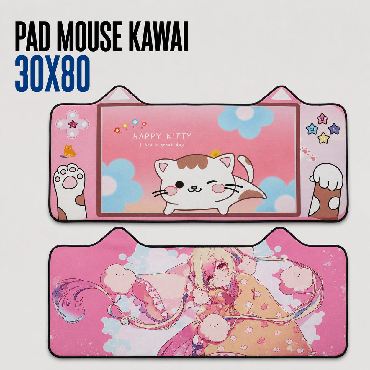 Pad Mouse Kawaii XL 30 × 80 cm – Diseños Variados