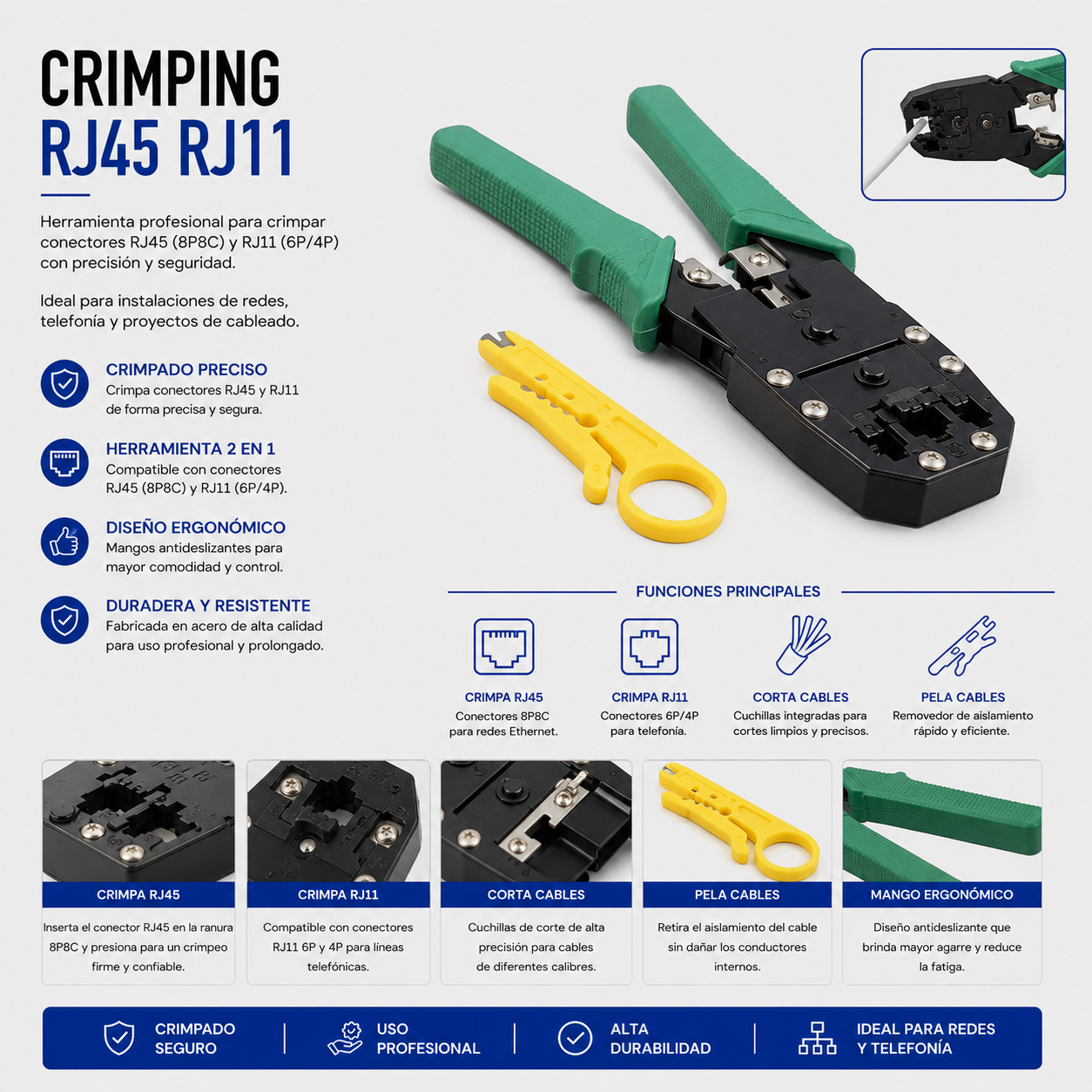 Crimping RJ45 / RJ11 para Redes