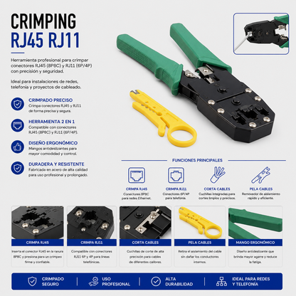 Crimping RJ45 / RJ11 para Redes