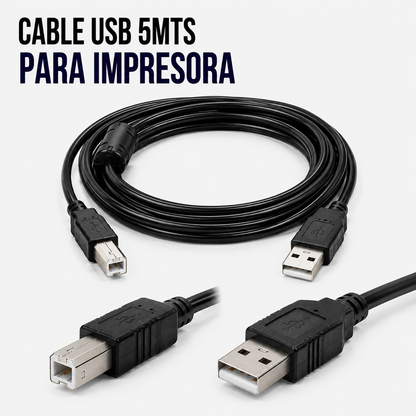 CABLE USB PARA IMPRESORA 5 Metros