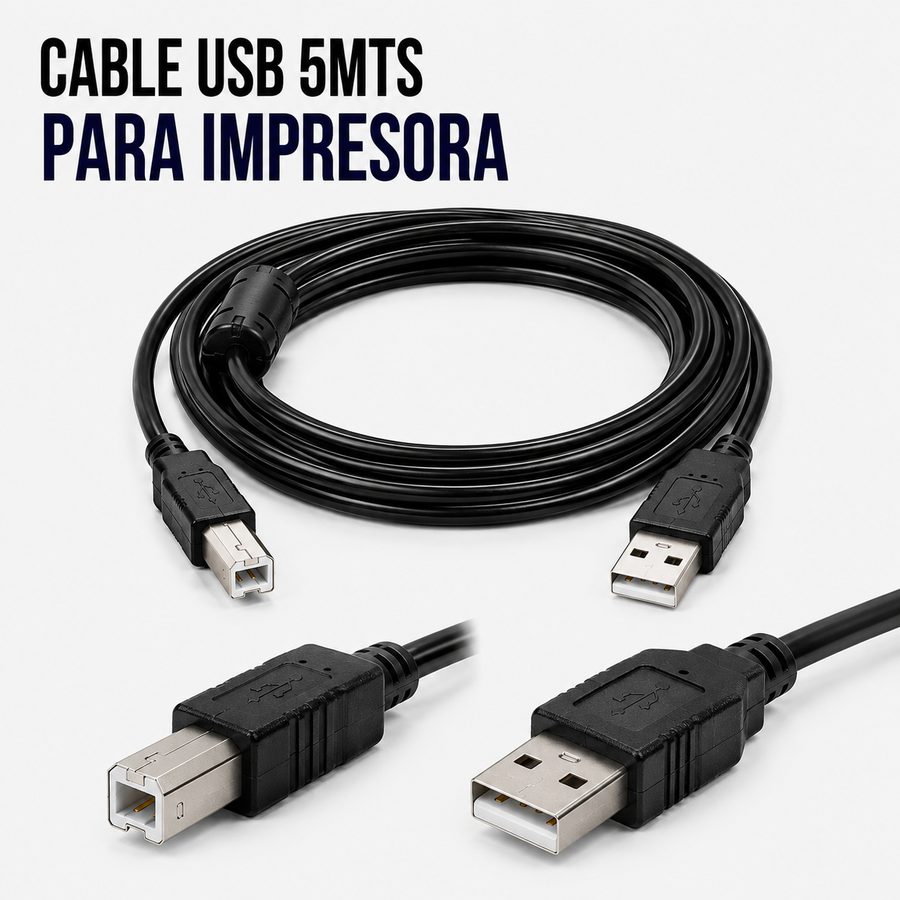 CABLE USB PARA IMPRESORA 5 Metros