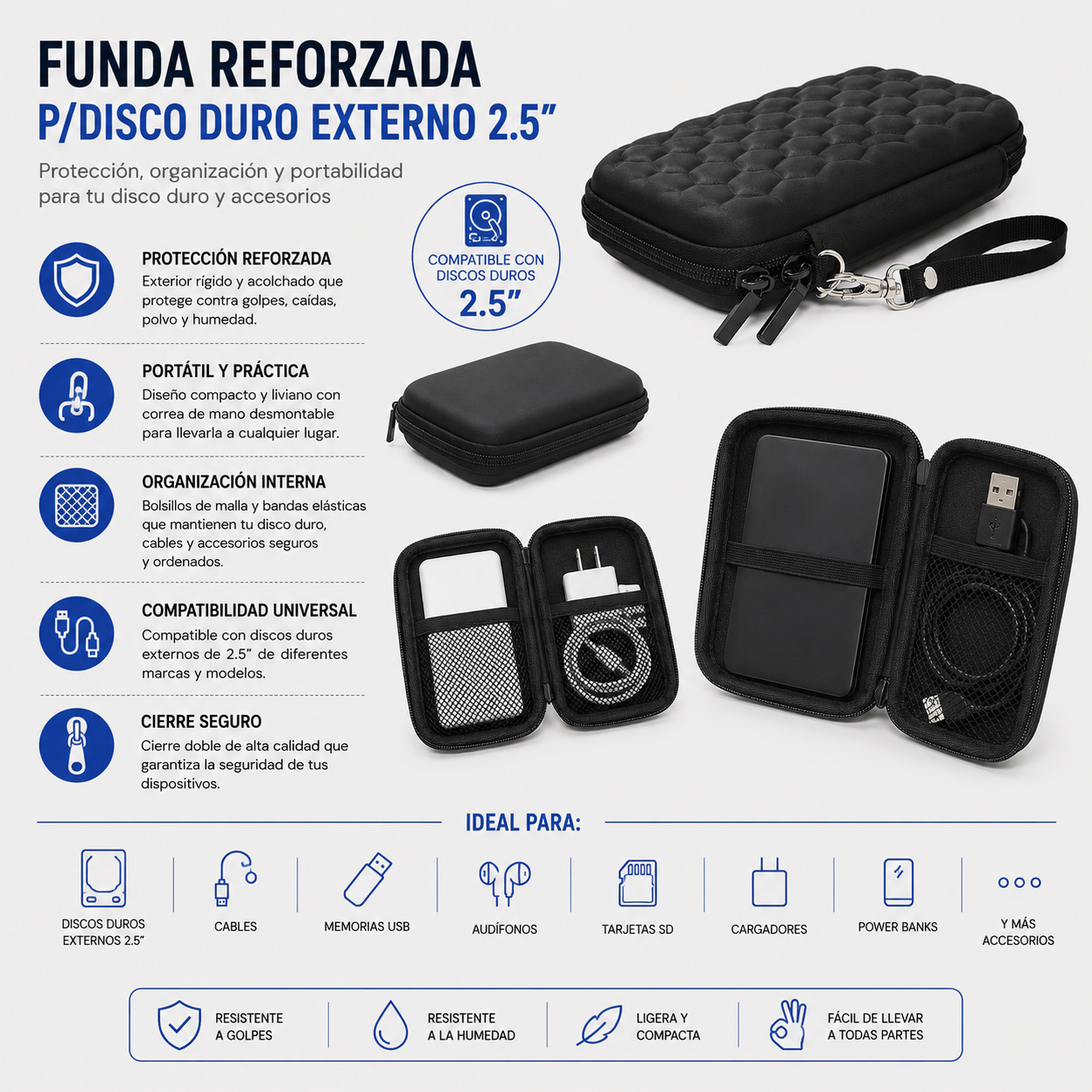 FUNDA REFORZADA P/DISCO DURO EXTERNO 2.5