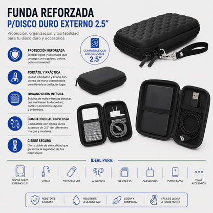 FUNDA REFORZADA P/DISCO DURO EXTERNO 2.5