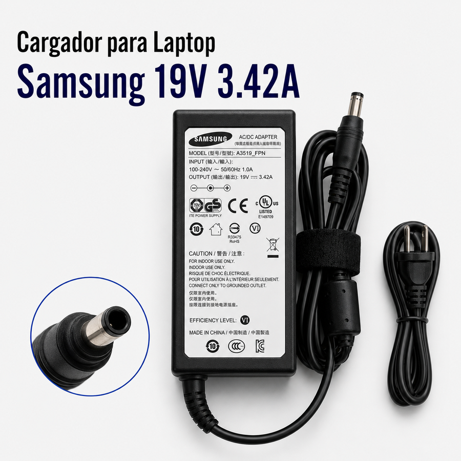 Cargador para Laptop Samsung 19V 3.42A