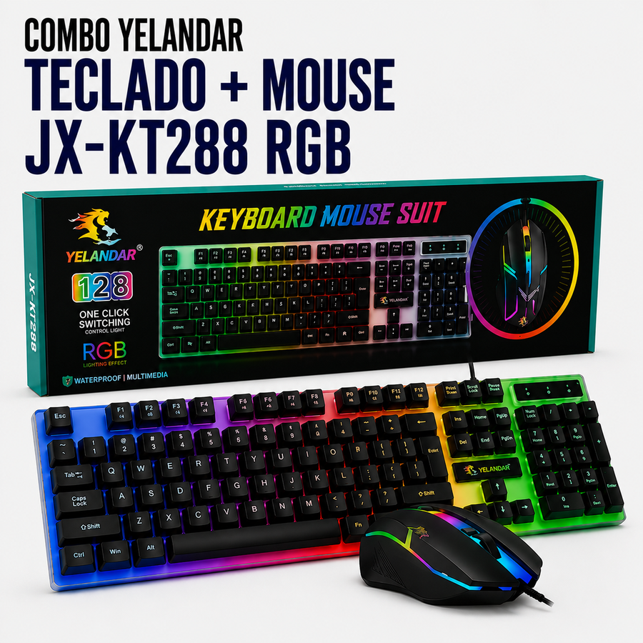 Combo Gamer RGB Yelandar JX-KT288 – Teclado + Mouse USB