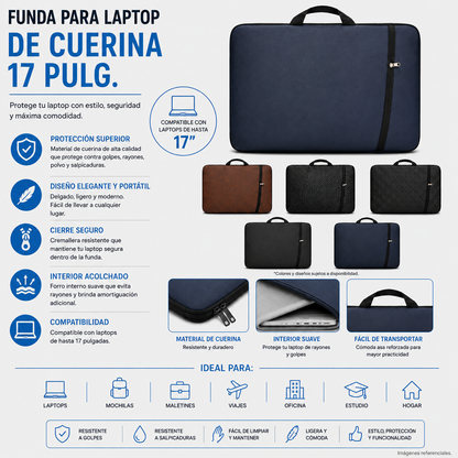 FUNDA P/LAPTOP 17PLG. CUERINA