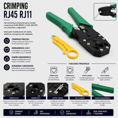 Crimping RJ45 / RJ11 para Redes