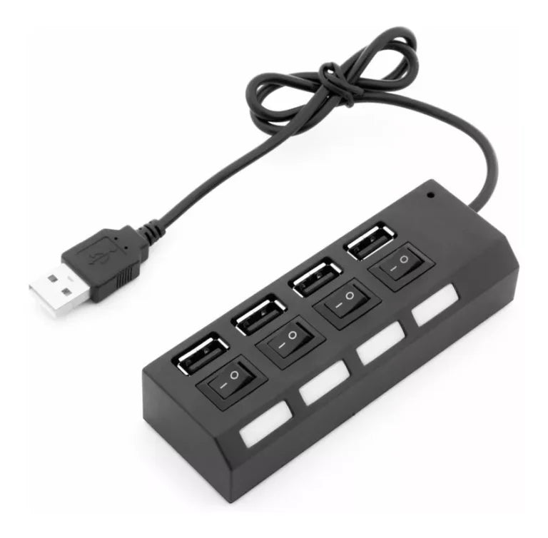 Hub USB 4 puertos 2.0 switch independiente