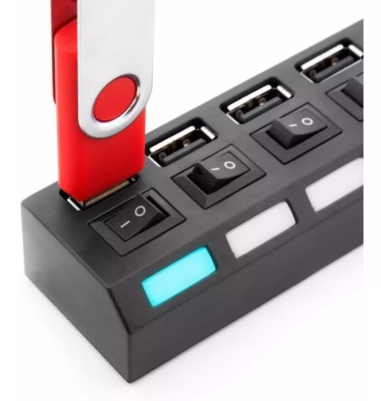 Hub USB 4 puertos 2.0 switch independiente