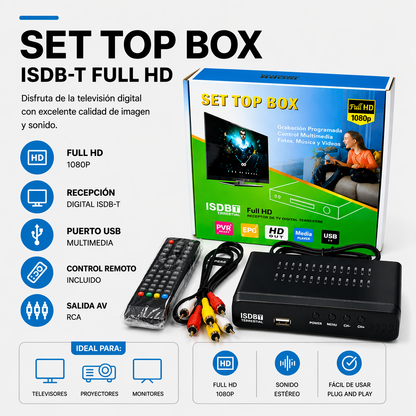 SINTONIZADOR DECODIFICADOR TV DIGITAL TVD FHD ISDB-T
